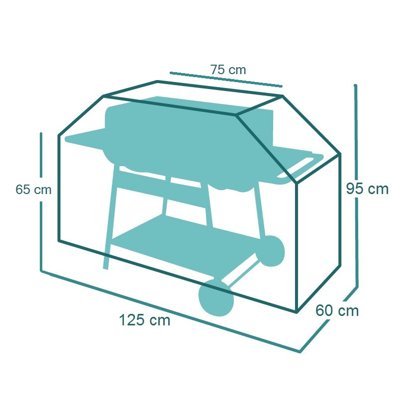 Funda de protección Barbacoa con ruedas 125 x 60 x h 90 cm ESTANDAR